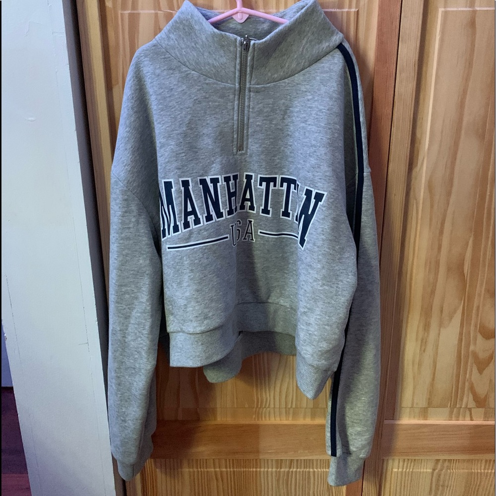 H&M cropped quarter zip